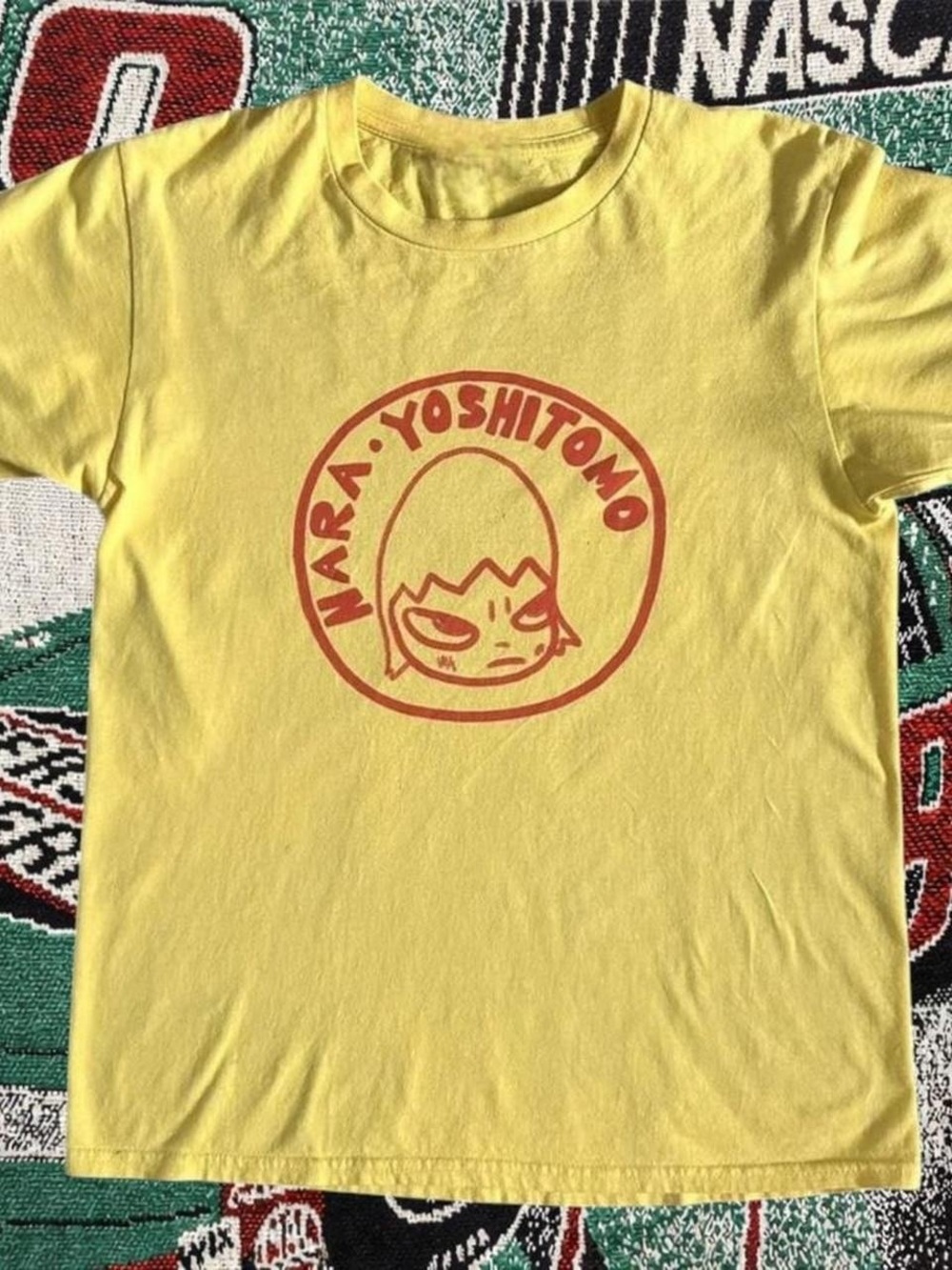 Yellow Yoshitomo Nara Anime Girl Graphic Tee Japanese Art T-Shirt